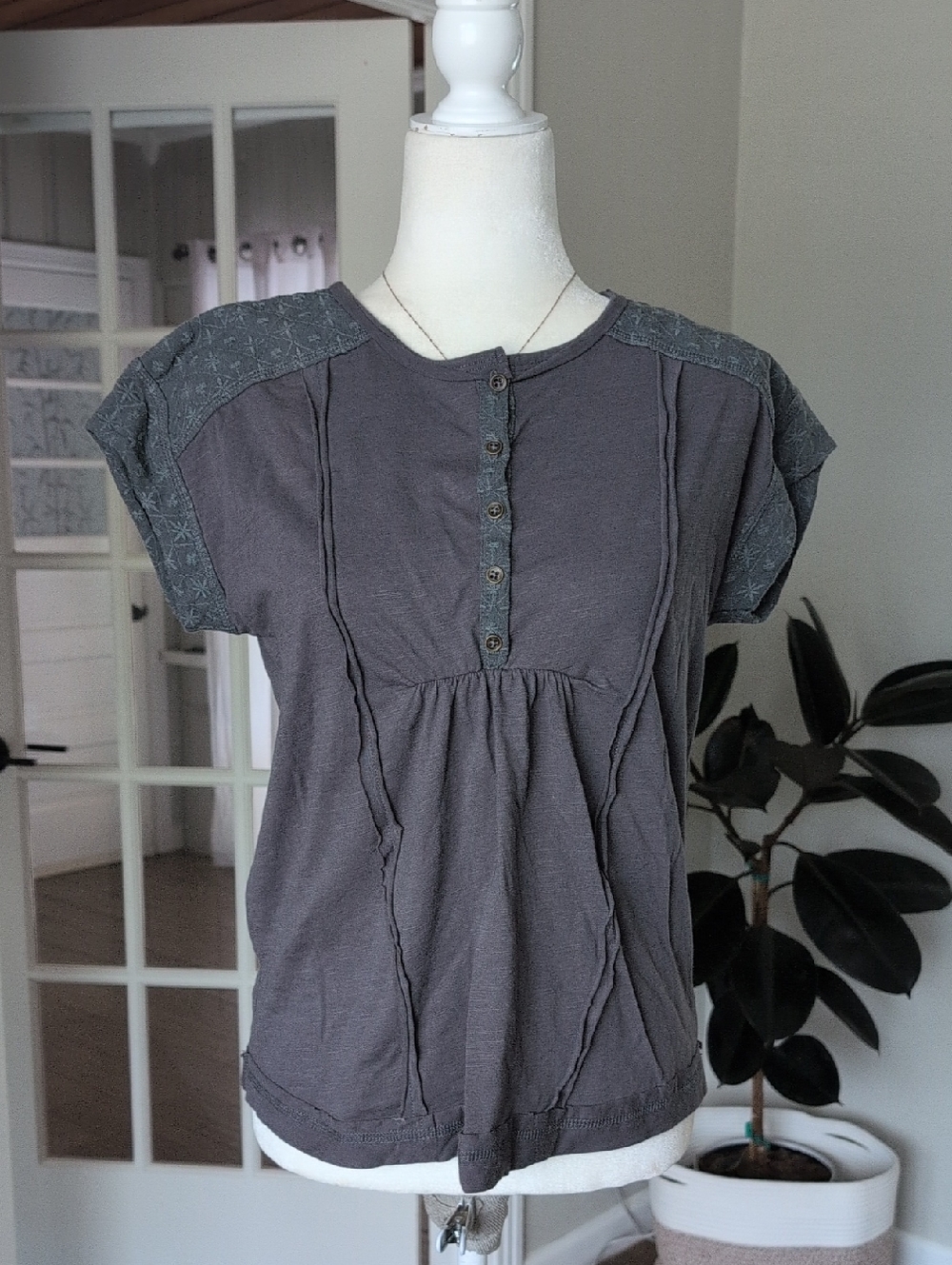 NWOT Knox Rose Cotton Top short sleeve XS - Picture 2 of 10